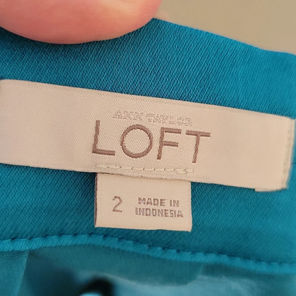 Loft A-Line Silky Teal Skirt (0026)